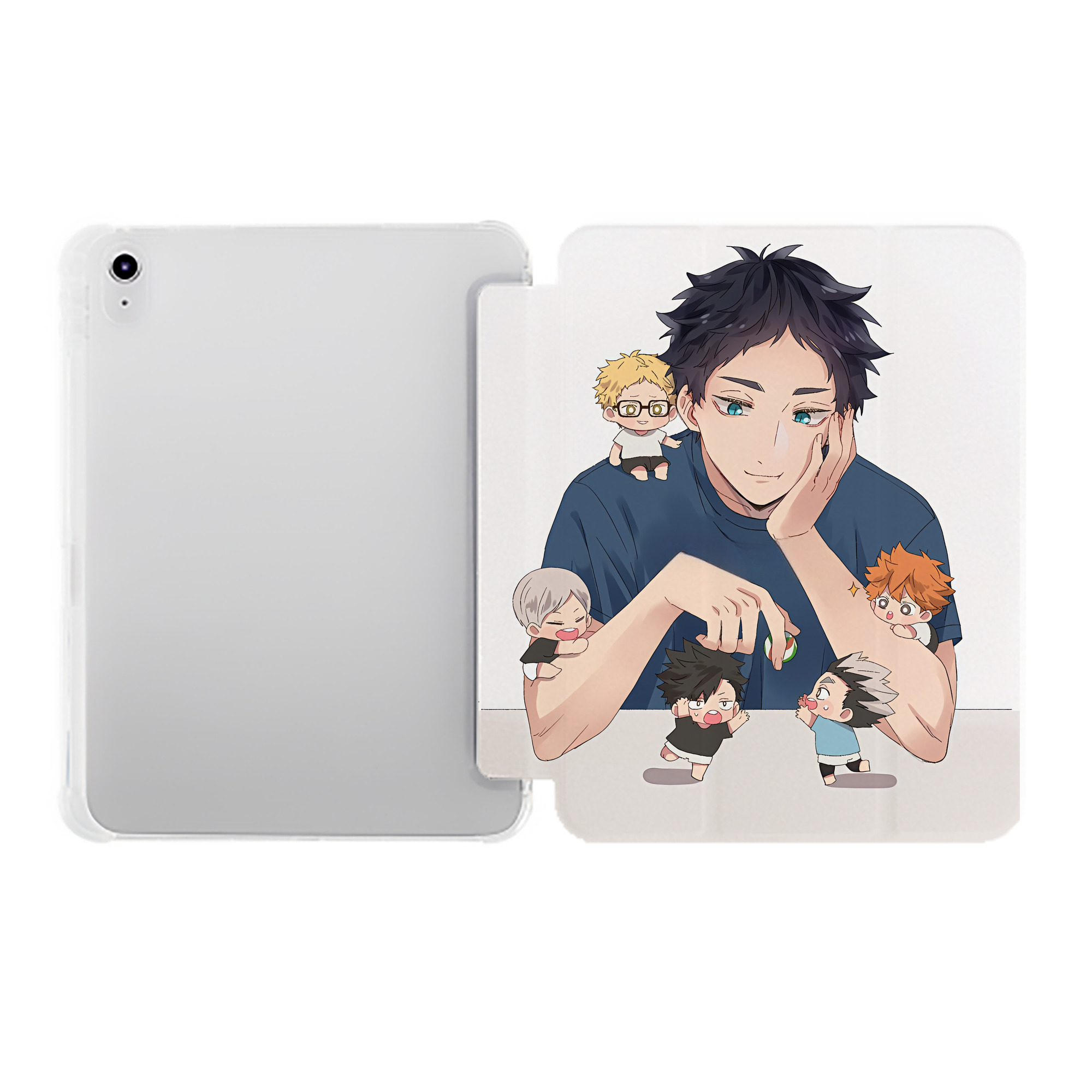 （画像用） ハイキュー!! Haikyu!! IPad ケース ペン収納付き 三つ折りスタンド PUレザー×シリコン 対応機種9.5/10.5/10.9インチ